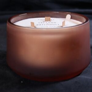 Foundry Candle Co.'s Saffron & Patchouli 3 Wood Wick 18 oz Soy Blend Candle
